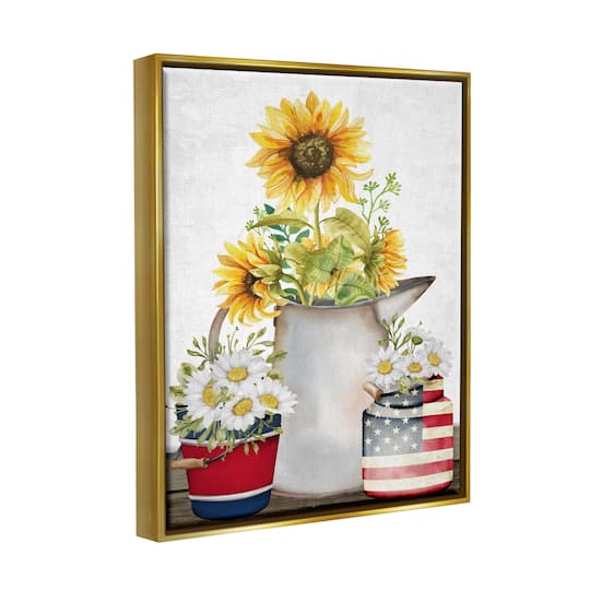 Stupell Industries Americana Flower Bouquets Floater Framed Art